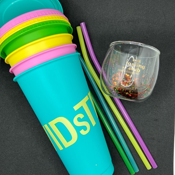 David’s Tea Other - David’s Tea Plastic Cups and Double Wall Glass Cup.  New, never used